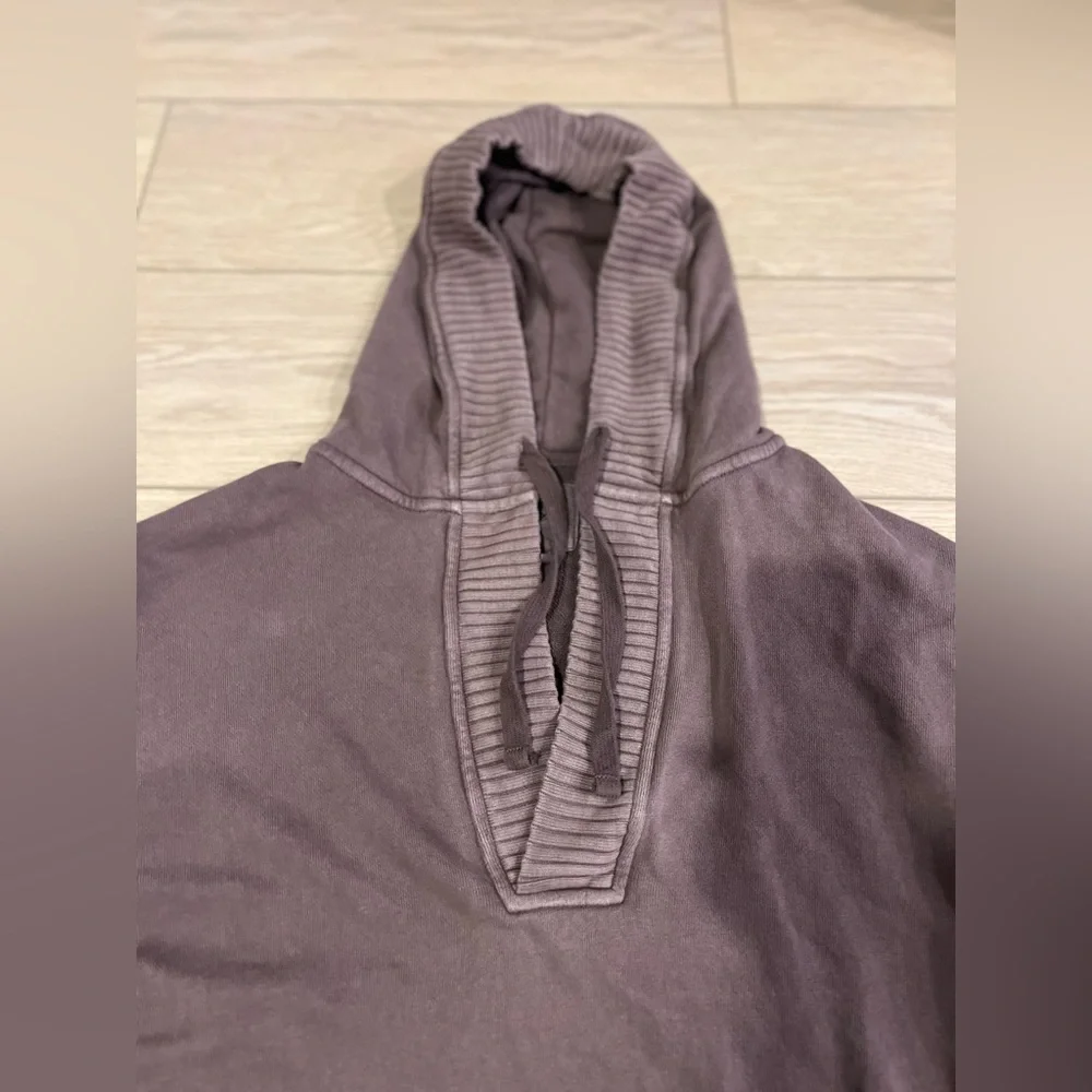 Aerie Down to Earth oversized Henley sweatshirt hoodie brown size medium - Picture 3 of 10